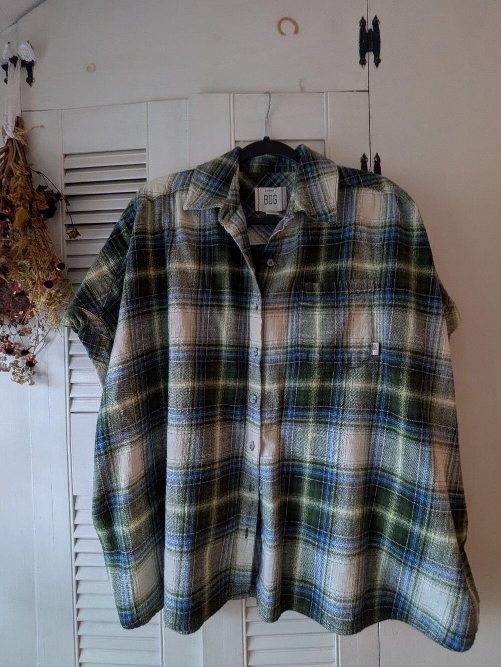 BDG Head Over Heels Flannel Button Down Plaid